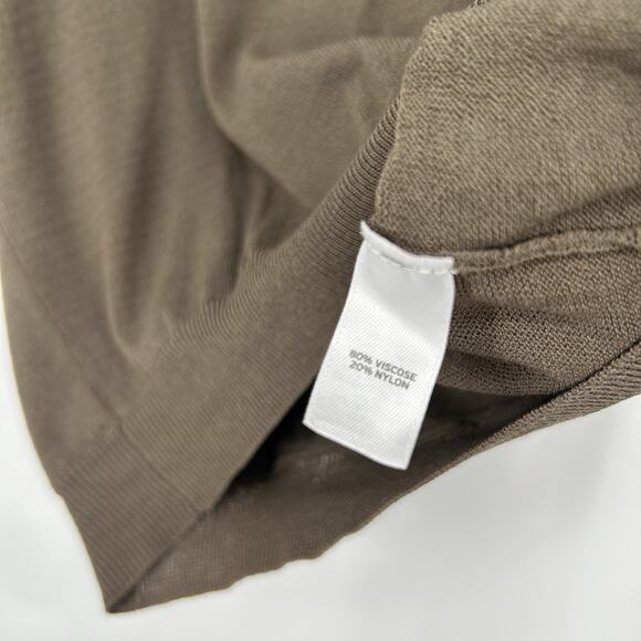 Trouve Lightweight Sweater Top Brown Open Back Semi Sheer Long Sleeve Size XS - Picture 10 of 10